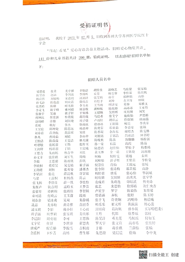 苏州大学苏州医学院“纸笺希望树”校园公益主题活动(图3)