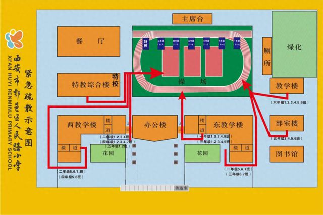 西安市鄠邑区人民路小学开展防拥挤踩踏疏散演练活动(图1)