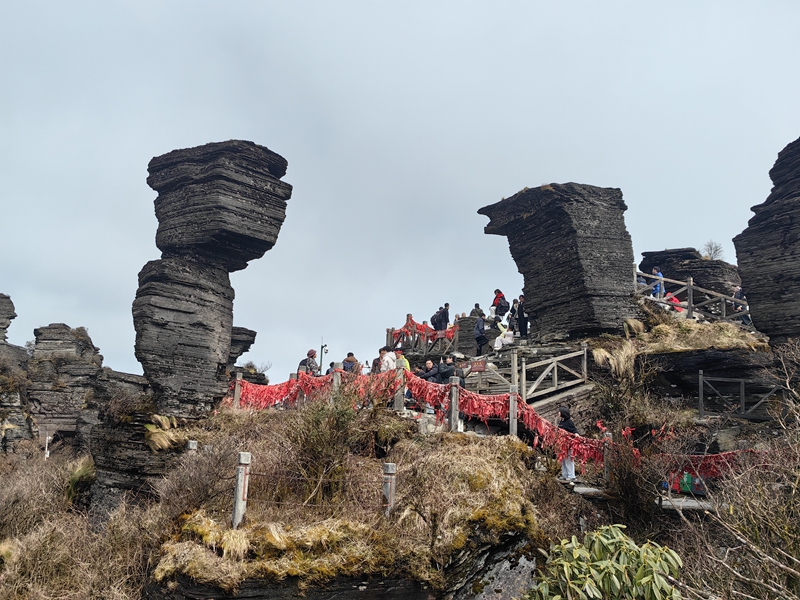 登高祈福迎新春贵州梵净山景区迎来春节首日旅游高峰(图5)